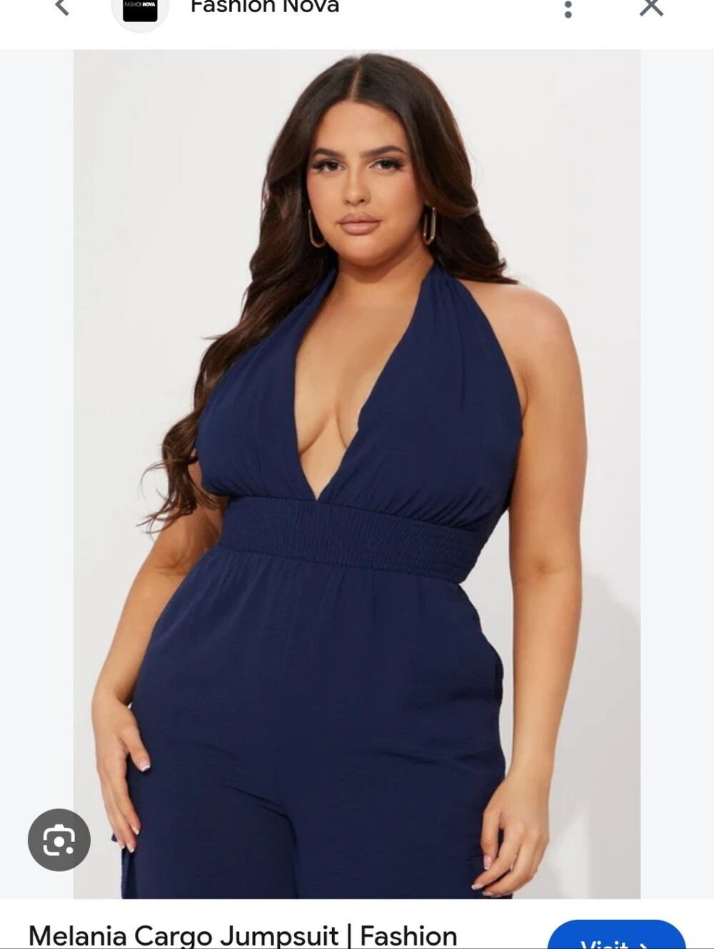 Brand NewFashion Nova Navy Halter Cargo Jumpsuit